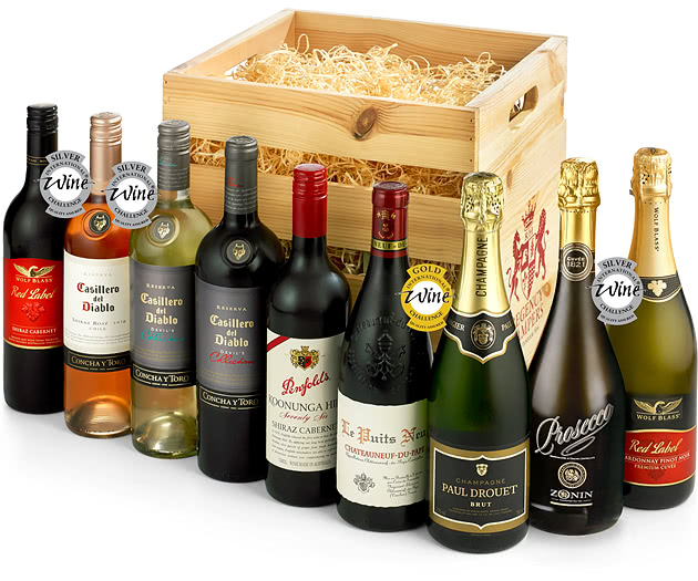 Luxury Wine & Champagne Selection Wooden Crate